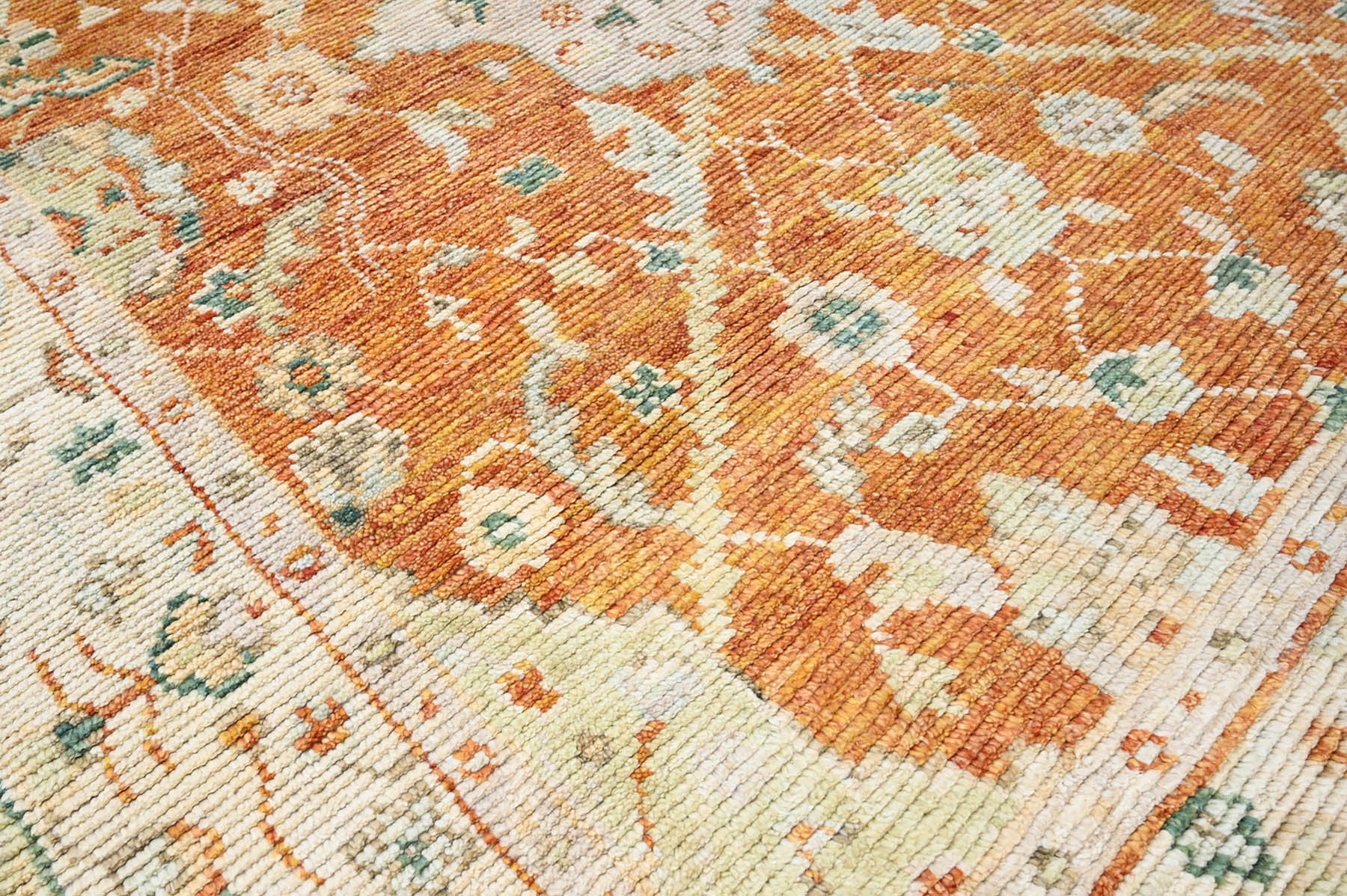 9x12 Hand Knotted 100% Wool Traditional Oriental Area Rug Rust, Ivory Color
