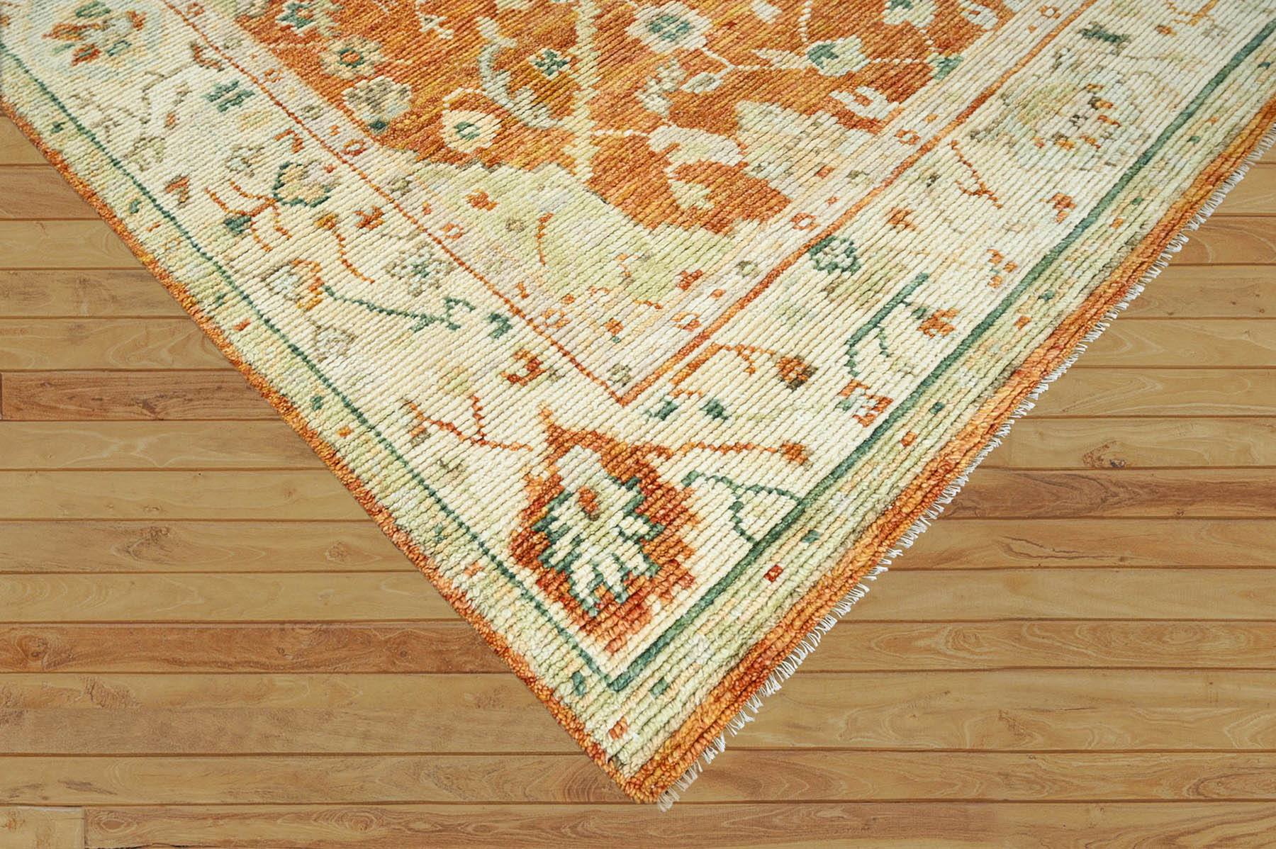 9x12 Hand Knotted 100% Wool Traditional Oriental Area Rug Rust, Ivory Color