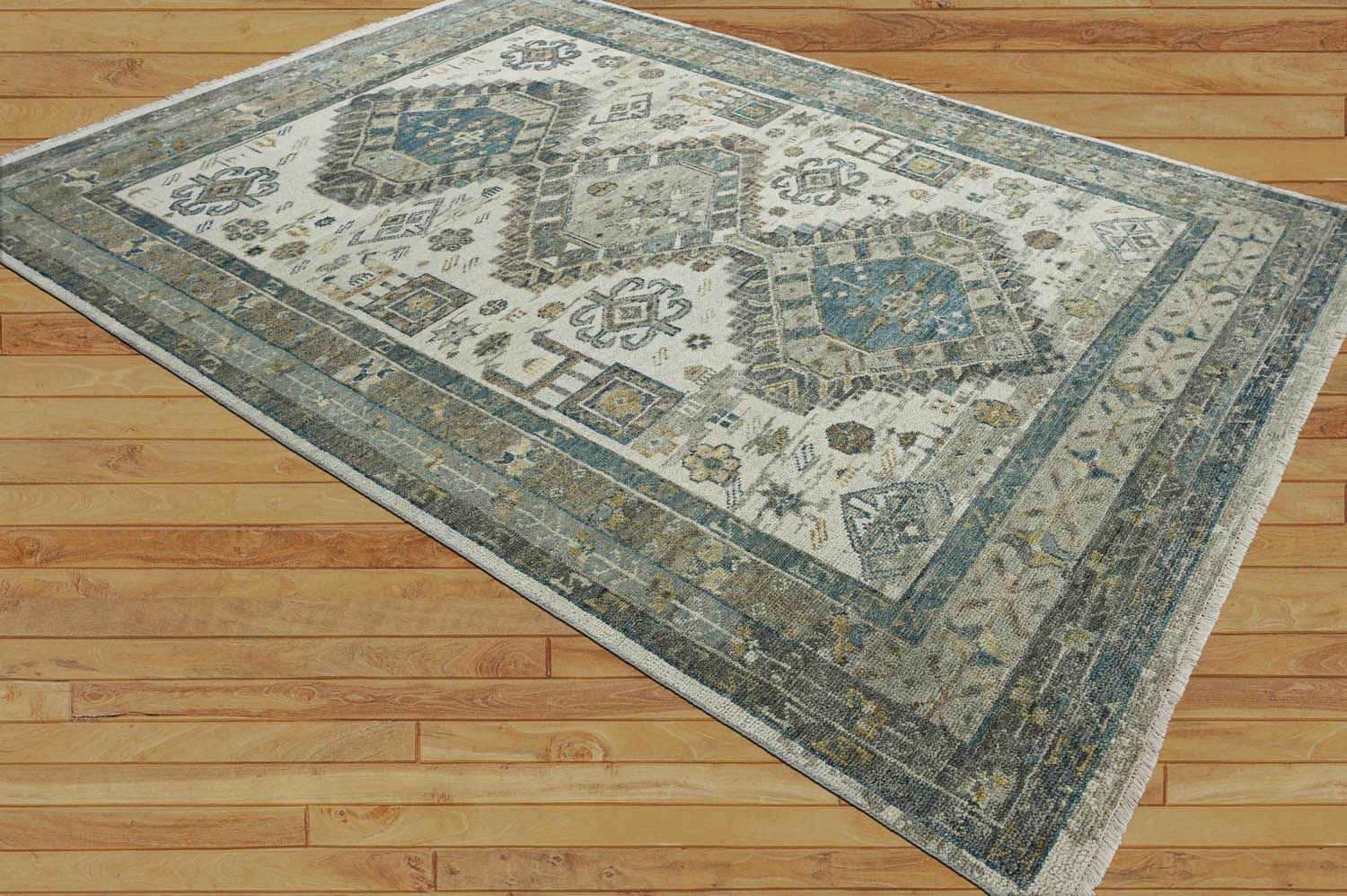 9x12 Beige Gray Moss Color Hand Knotted Oushak Wool Traditional Oriental Rug