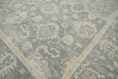 Multi Size Gray Hand Knotted 100% Wool Indo Oushak Traditional Oriental Area Rug