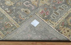 7' 8''x9' 8'' Gray Moss Graphite Color Hand Knotted Indo Oushak  100% Wool Traditional Oriental Area Rug