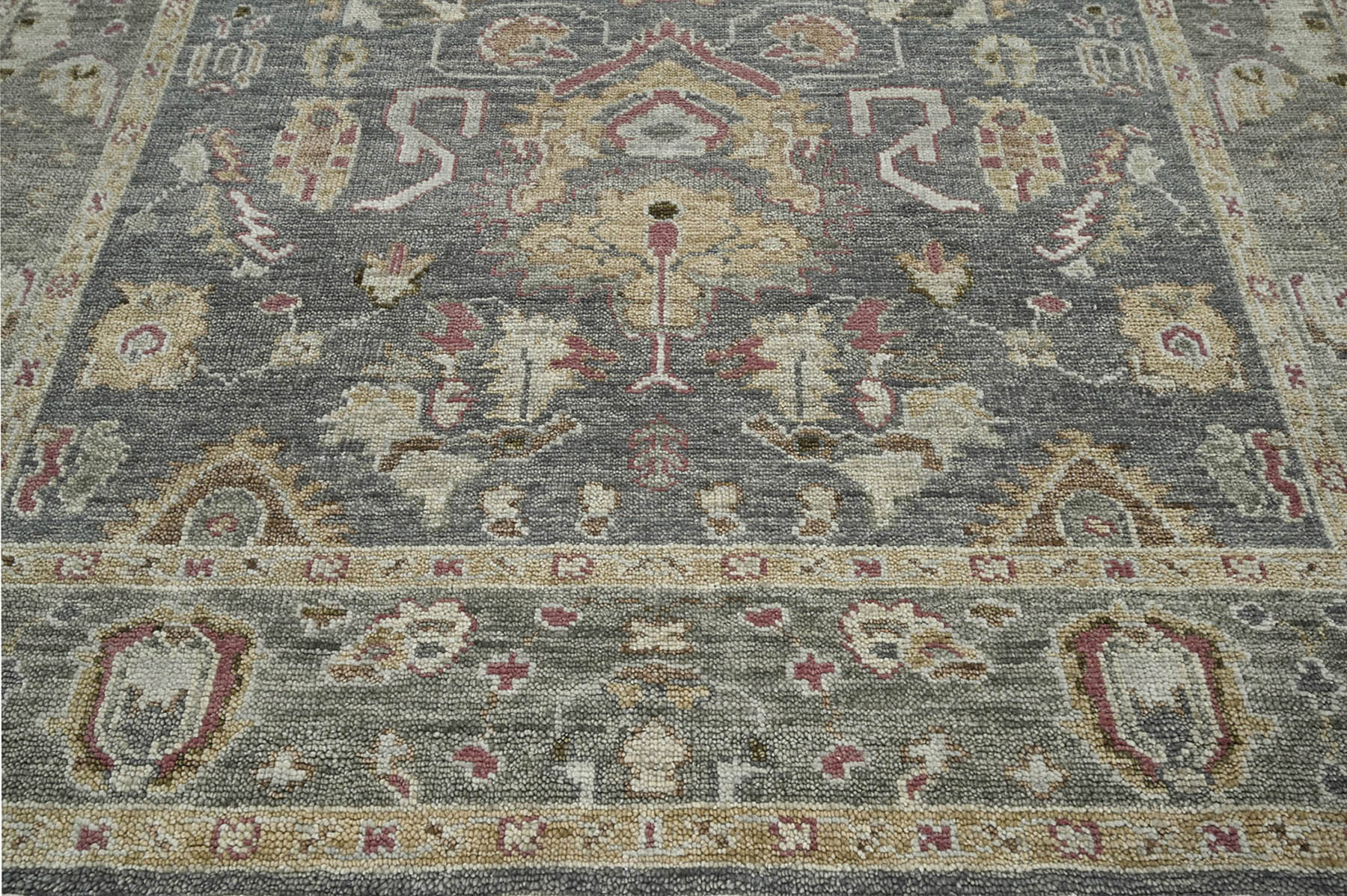 Multi Size Gray, Moss Hand Knotted 100% Wool Indo Oushak Traditional Oriental Area Rug