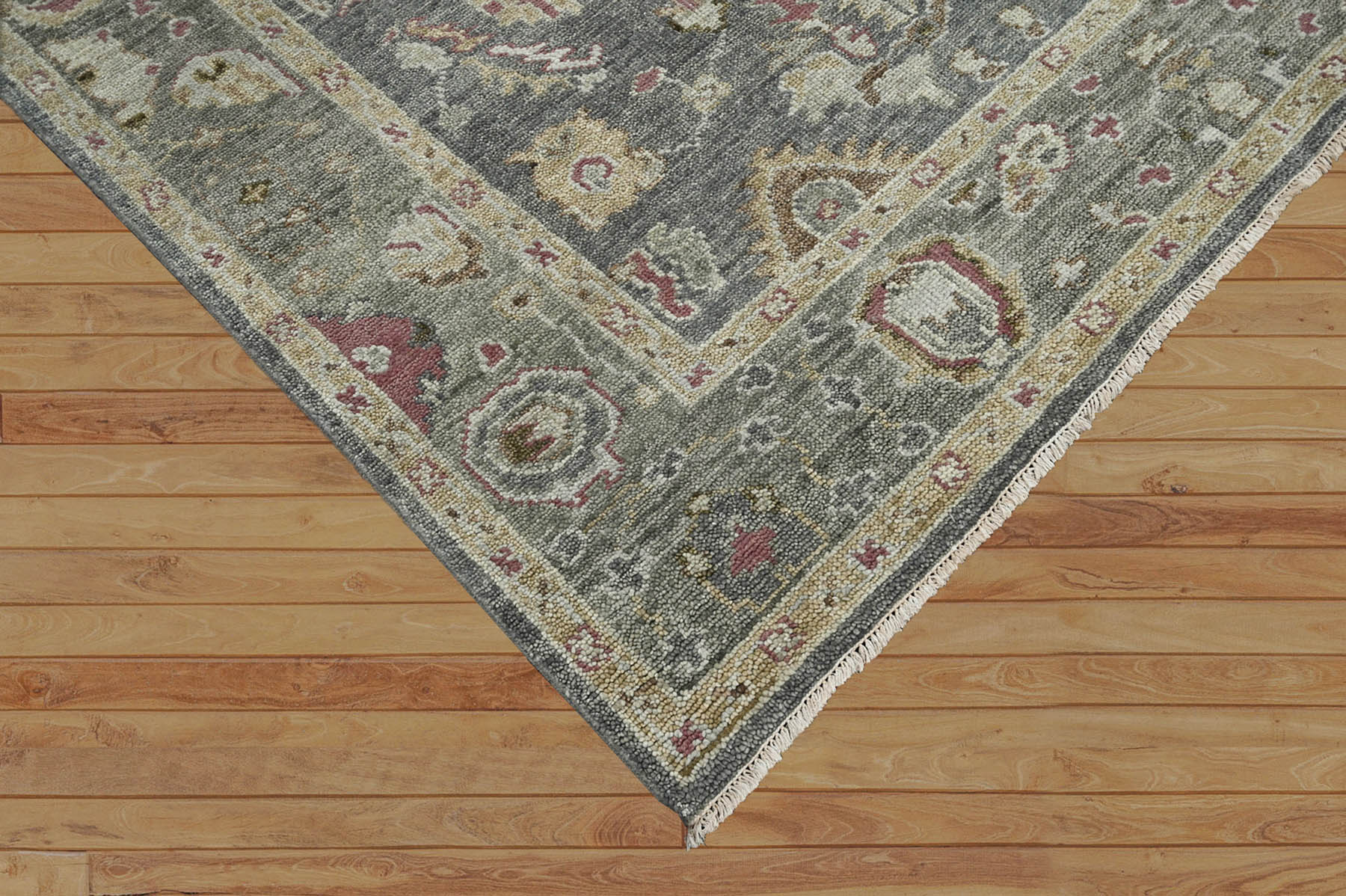 Multi Size Gray, Moss Hand Knotted 100% Wool Indo Oushak Traditional Oriental Area Rug