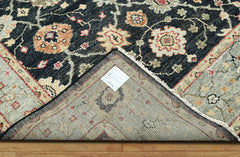 7' 8''x9' 10" Charcoal Gray Peach Color Hand Knotted Persian 100% Wool Traditional Oriental Rug
