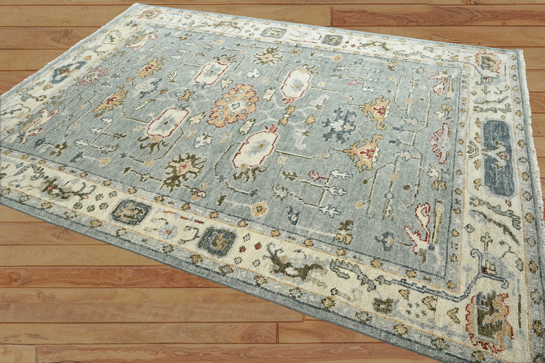 10' x14' 2'' Gray Beige Green Color Hand Knotted Indo Oushak  100% Wool Traditional Oriental Area Rug