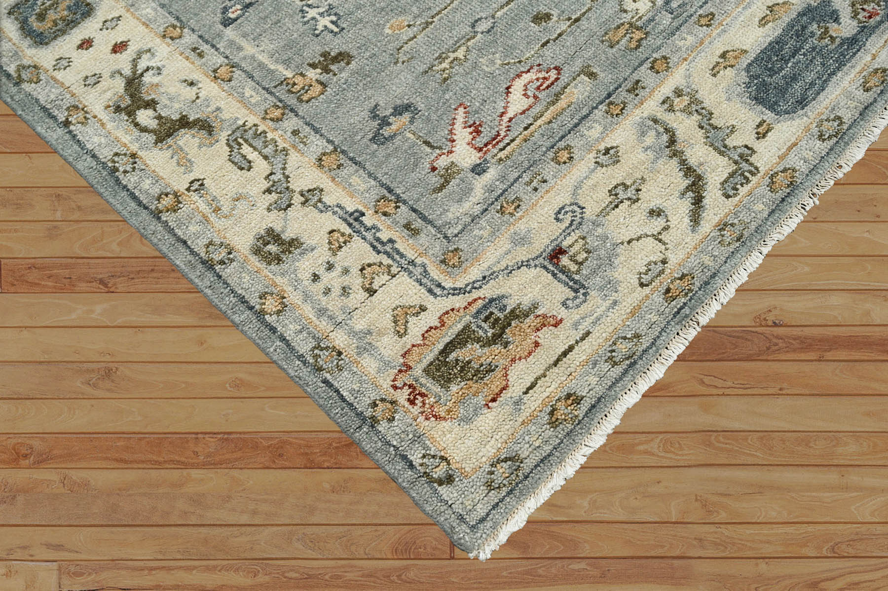 Multi Size Gray,Beige Hand Knotted 100 % Wool Indo Oushak Traditional Oriental Area Rug