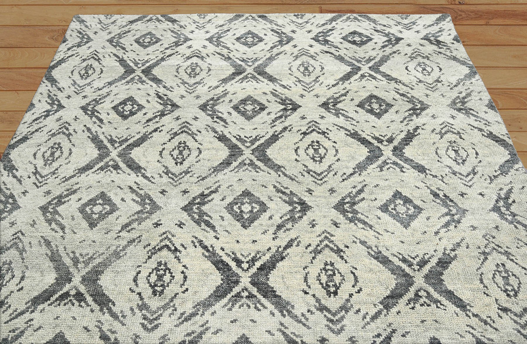 9' x11' 10" Tone On Tone Gray Color Hand Knotted Indo Oushak  100% Wool Modern & Contemporary Oriental Area Rug