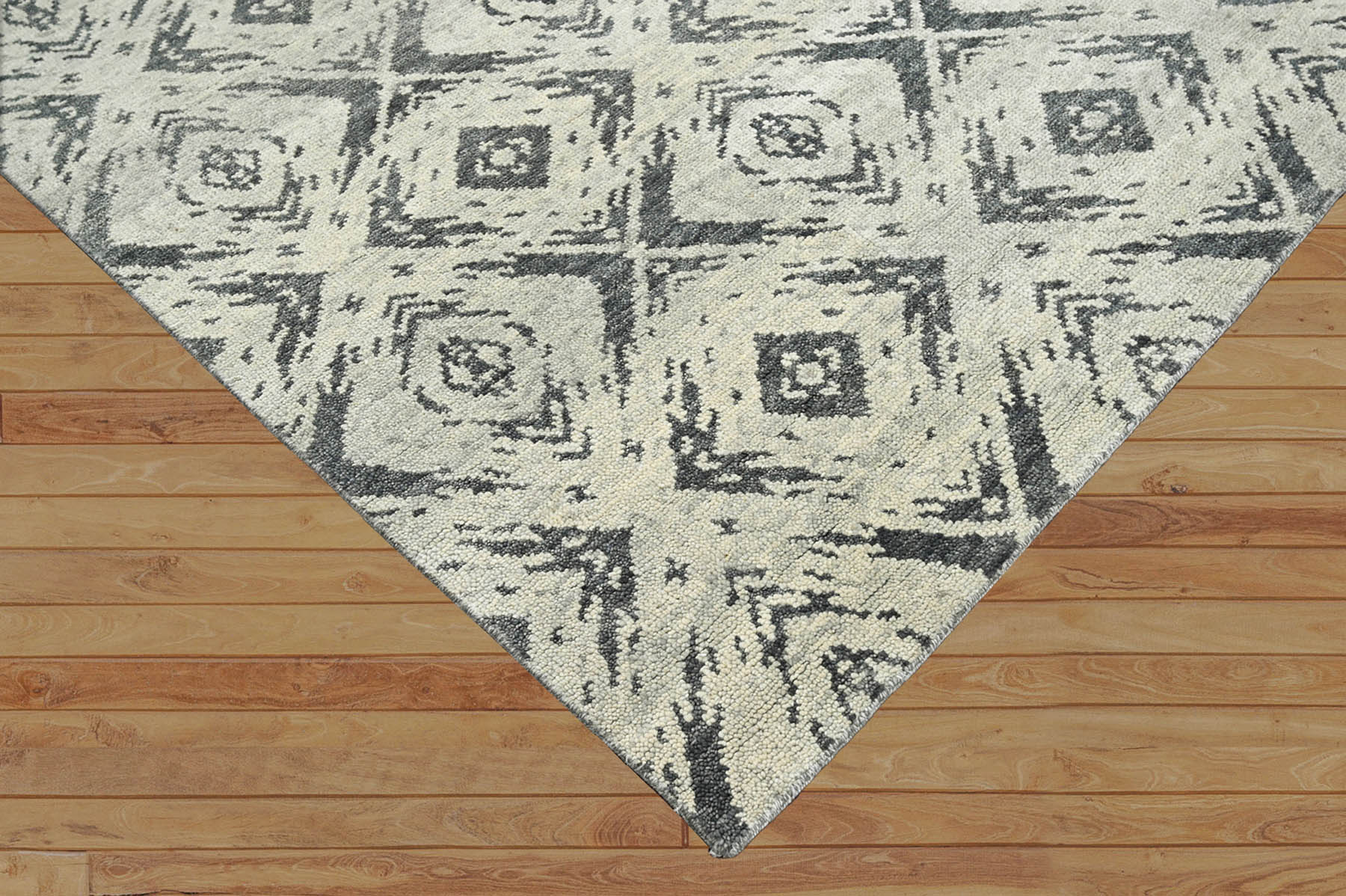 10' 1''x14' 1'' Tone On Tone Gray Color Hand Knotted Indo Oushak  100% Wool Modern & Contemporary Oriental Area Rug