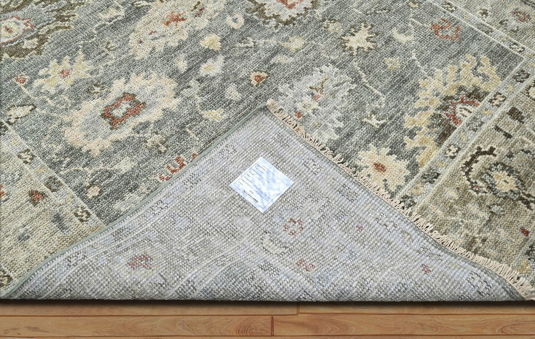 Multi Size Gray, Beige Hand Knotted 100% Wool Indo Oushak Traditional Oriental Area Rug