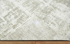 Multi Size Ivory, Gray Hand Knotted 100% Wool Modern & Contemporary Oriental Area Rug