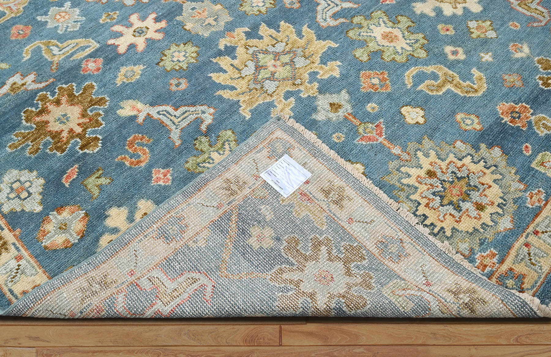 Multi Size Blue,Sage Hand Knotted Indo Oushak 100% Wool Arts and Craft Traditional Oriental Area Rug