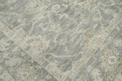 8' 5''x11' 5'' Gray Beige Color Hand Knotted Indo Oushak  100% Wool Traditional Oriental Area Rug