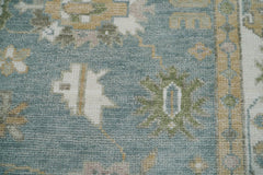 Etibar 9x12 Hand Knotted LoomBloom Muted Turkish Oushak  100% Wool Transitional Oriental Area Rug Blue, Ivory Color