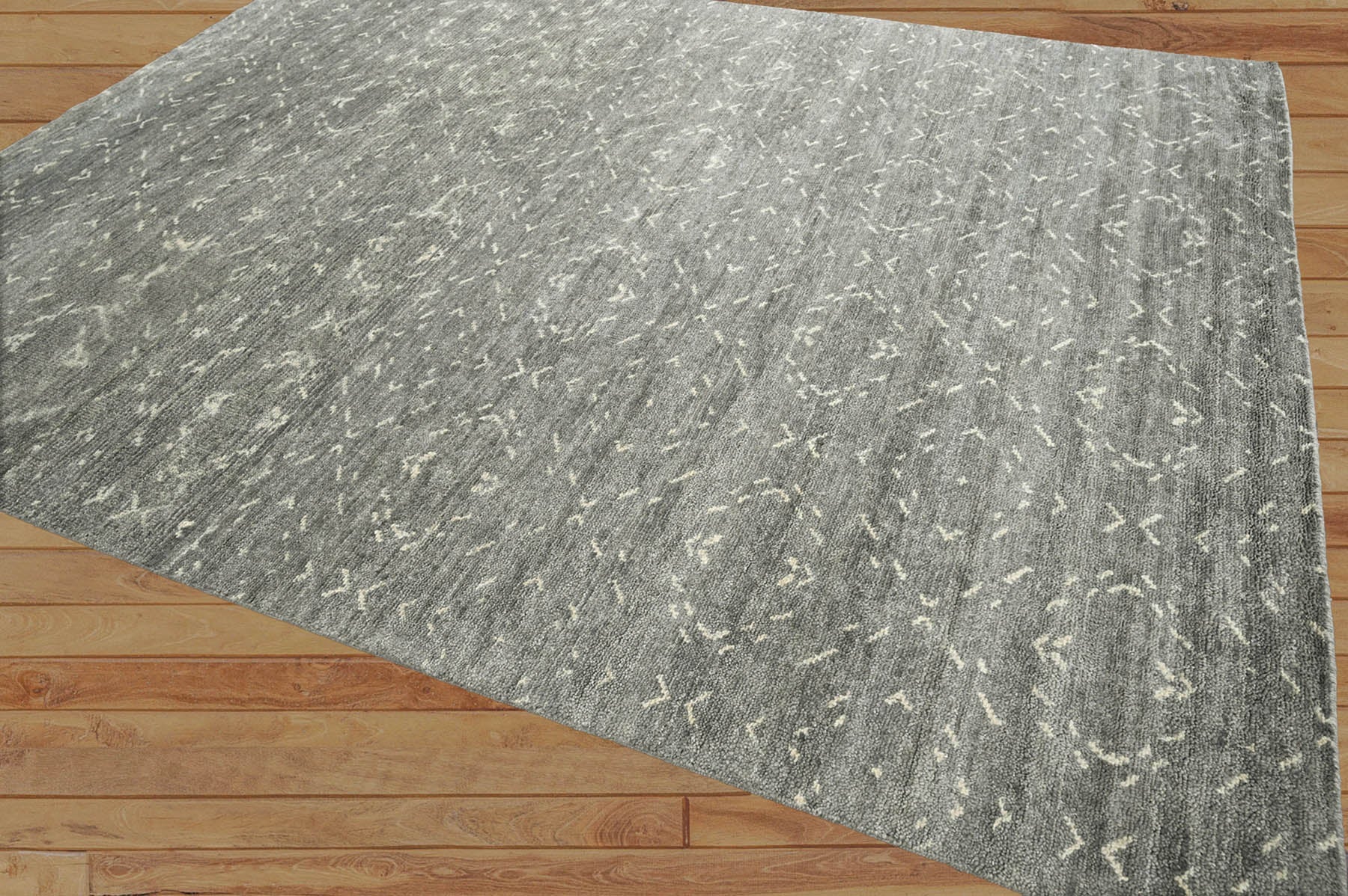 Equatore 9x12 Gray LoomBloom Hand Knotted Transitional All-Over Oushak 100% Wool Oriental Area Rug