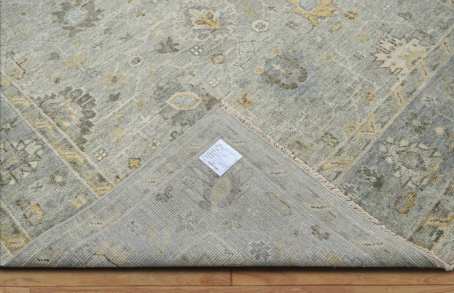 Jaronda 9x12 Gray LoomBloom Hand Knotted Traditional All-Over Oushak 100% Wool Oriental Area Rug