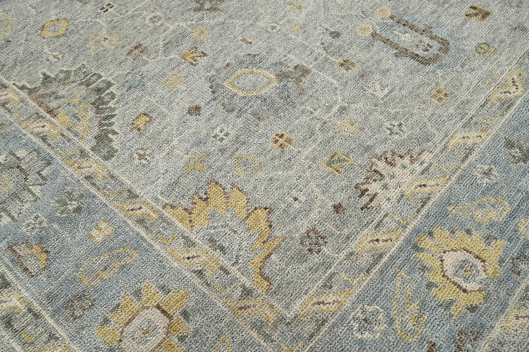 Jaronda 9x12 Gray LoomBloom Hand Knotted Traditional All-Over Oushak 100% Wool Oriental Area Rug