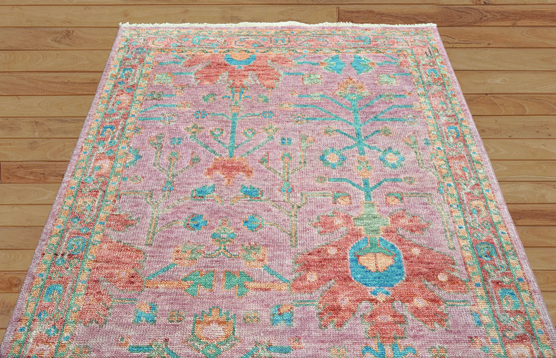5x7 Pink LoomBloom Hand Knotted Arts & Crafts Oushak 100% Wool Oriental Area Rug