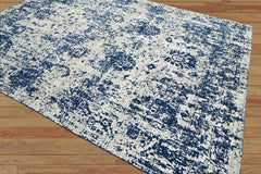 Multi Size Gray, Blue Hand Knotted 100% Wool Transitional Oriental Area Rug