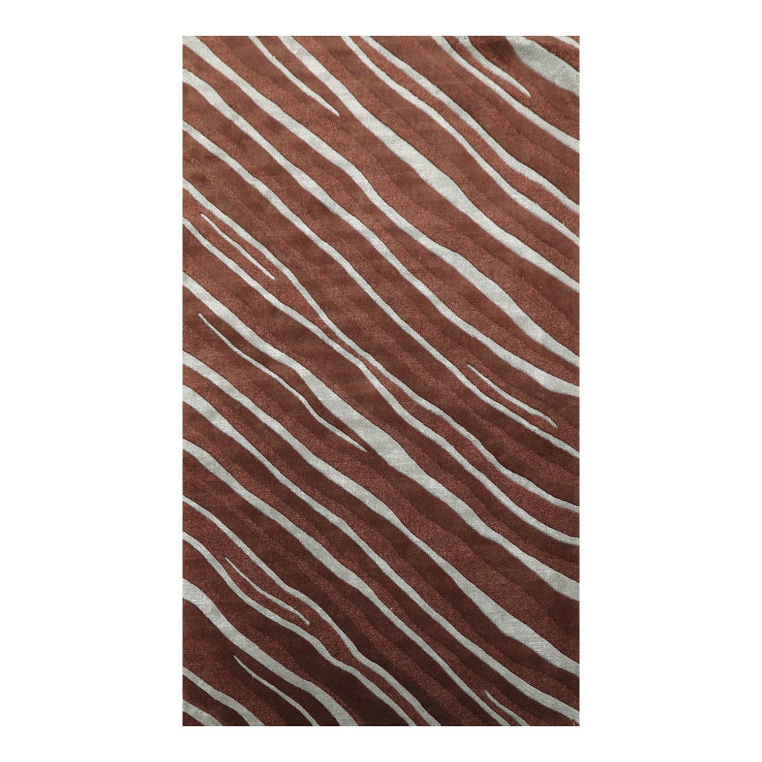 5' x7' 5'' Brown Aqua Color Hand Tufted Hand Made Wool & Art Silk Modern & Contemporary Oriental Rug