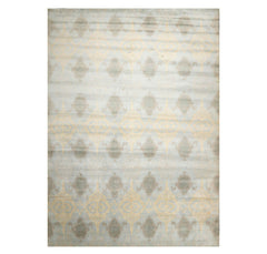 9' 4''x13' 3'' Light Blue Brown Taupe Color Hand Tufted Hand Made 100% Wool Modern & Contemporary Oriental Rug