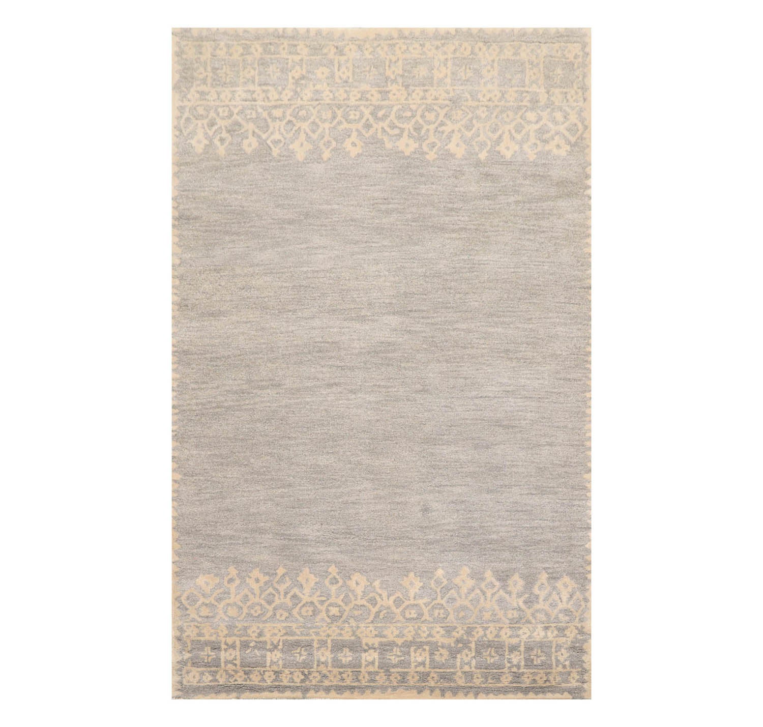 5' x8'  Gray Beige Color Hand Tufted Hand Made 100% Wool Transitional Oriental Rug