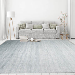 9' x12'  Gray Blue White Color Hand Knotted Persian Wool and Silk Modern & Contemporary Oriental Area Rug