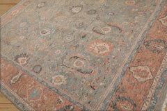 9' x 12' Gray, Blush Hand Knotted Distress Quality 100% Wool Traditional Oriental Area Rug