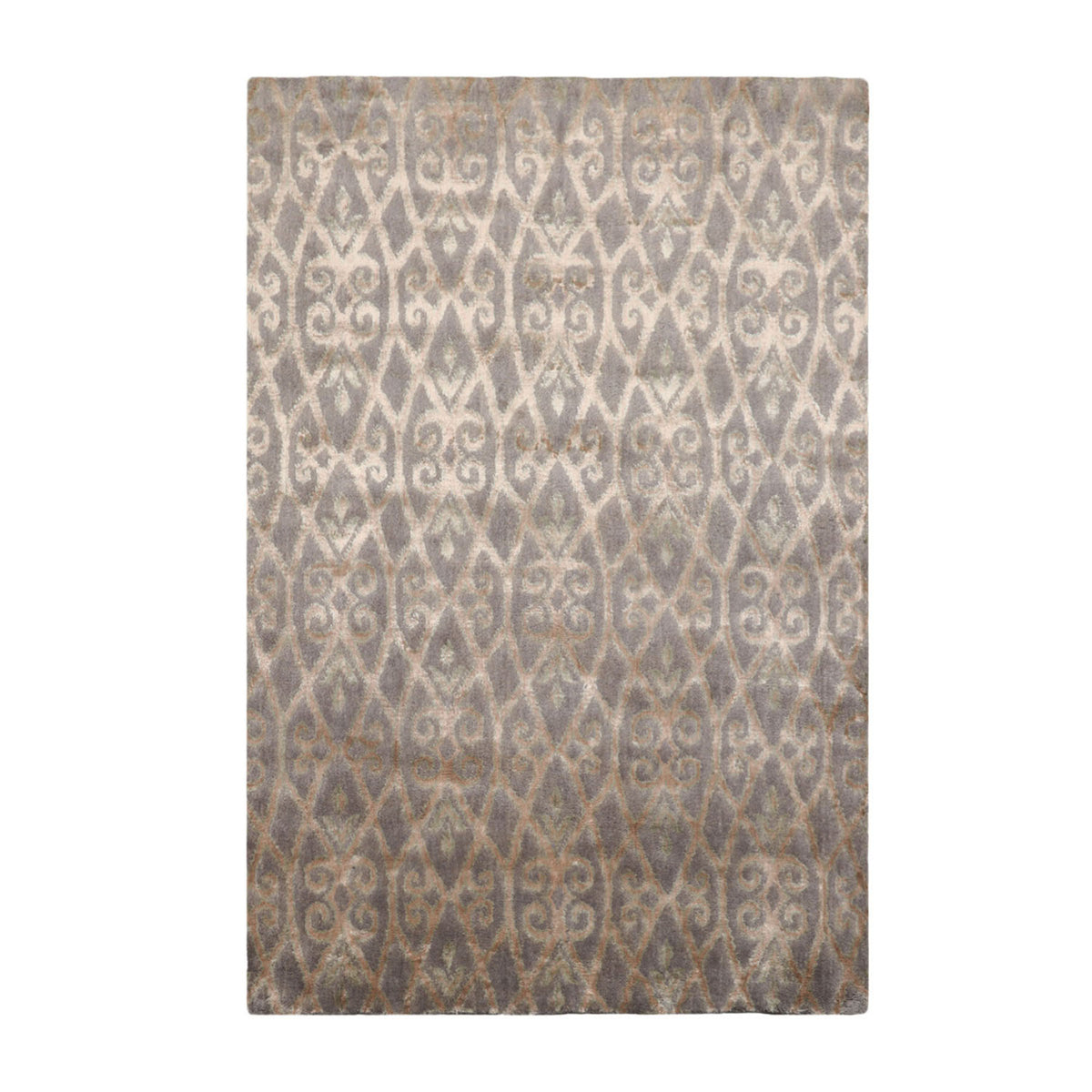 4x6 Gray, Beige, Tone On Tone Color Hand Knotted All-Over 100% Wool Transitional Oriental Rug