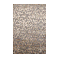 4x6 Gray, Beige, Tone On Tone Color Hand Knotted All-Over 100% Wool Transitional Oriental Rug