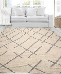 9' 6''x11' 6'' Oatmeal Beige Gray Color Hand Woven Flat Weave 100% Wool Modern & Contemporary Oriental Rug