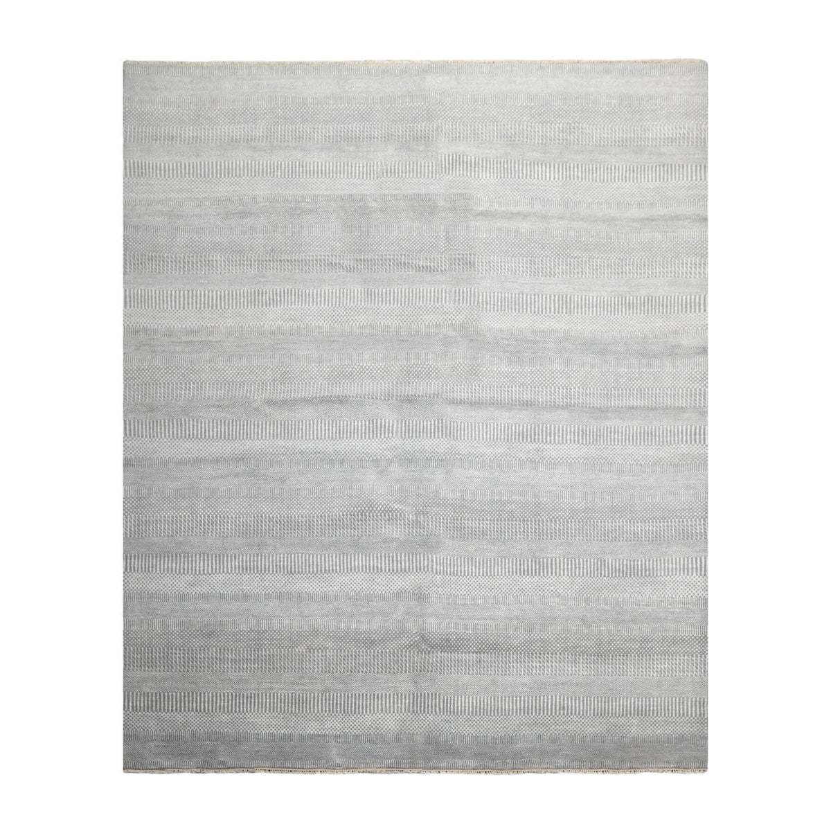 8' 2''x10' 1'' Gray White Color Hand Knotted Tibetan 100% Wool Modern & Contemporary Oriental Rug