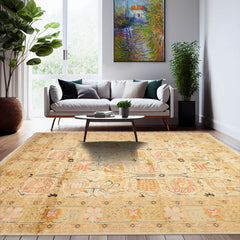 7' 10''x9' 11'' Beige Tan Pistacchio Color Hand Knotted Persian 100% Wool Traditional Oriental Rug