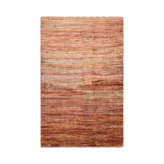 4' x6' 4'' Beige Rust Red Color Hand Knotted Persian 100% Wool Modern & Contemporary Oriental Rug