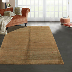 4' 4''x6' 1'' Moss Red Gold Color Hand Knotted Tibetan 100% Wool Modern & Contemporary Oriental Rug