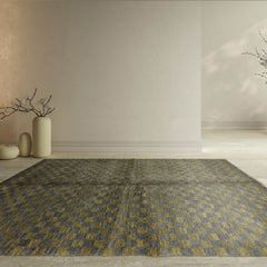 4' 11''x7' 2'' Green Slate Color Hand Knotted Tibetan 100% Wool Modern & Contemporary Oriental Rug