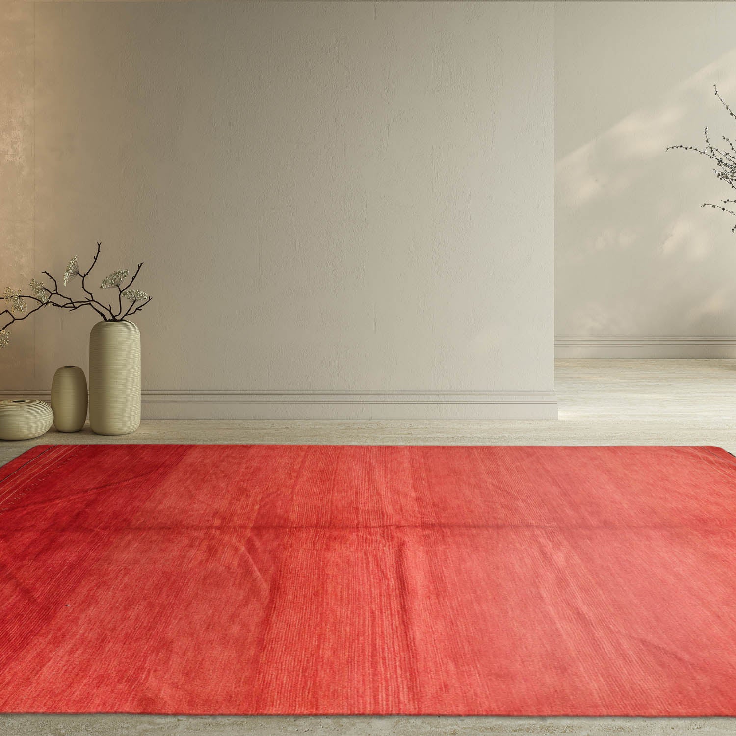 Charenton 6x9 Hand Knotted Tibetan 100% Wool Tufenkian Modern & Contemporary Oriental Area Rug Coral, Beige Color