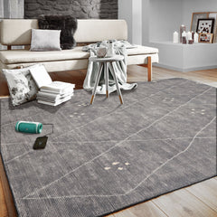 Clemmons LoomBloom 5x8 Contemporary Gray Hand Woven Moroccan Wool Oriental Area Rug