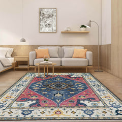 9' 1''x11' 11'' Blue Raspberry Ivory Color Hand Knotted Turkish Oushak  100% Wool Transitional Oriental Rug