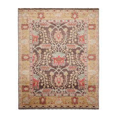 Multi Size Brown, Mustard Hand Knotted LoomBloom Muted Turkish Oushak 100% Wool Traditional Oriental Area Rug