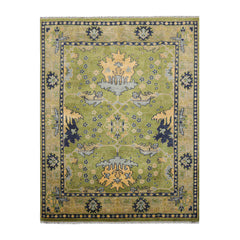 Galeazzo Multi Size Hand Knotted LoomBloom Muted Turkish Oushak 100% Wool Traditional  Oriental Area Rug Green,Navy Color