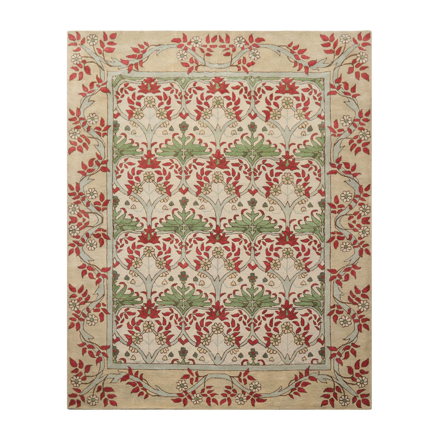Deroche 8x10 Hand Tufted Hand Made 100% Wool Modern & Contemporary Oriental Area Rug Beige, Moss Color