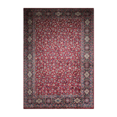 Hadfield Palace Hand Knotted Persian 100% Wool  Traditional Mashad 200 kpsi Palace Oriental Area Rug Burgundy,Navy Color