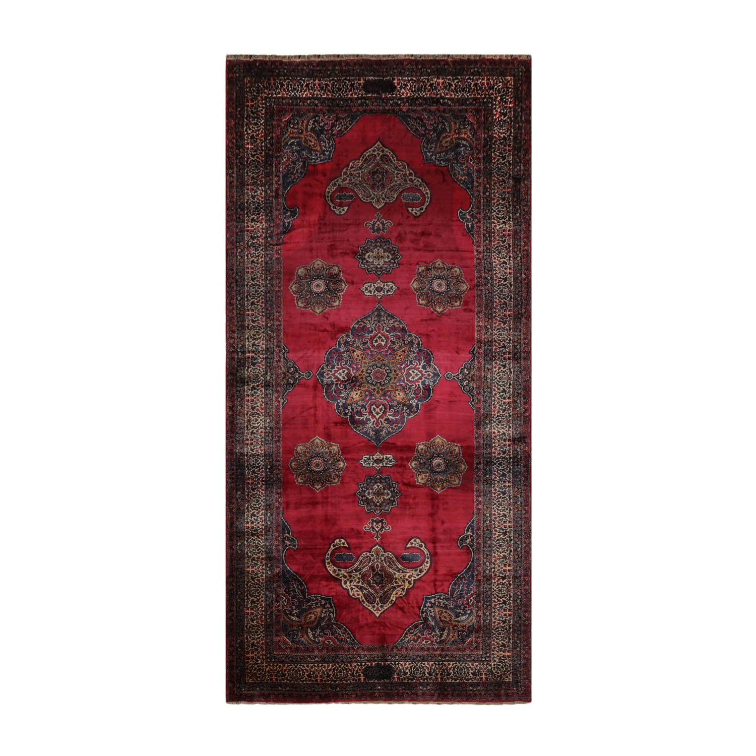 Wenham Palace Hand Knotted Persian Wool and Silk Antique 300 KPSI Traditional  Oriental Area Rug Antique Rose,Ivory Color
