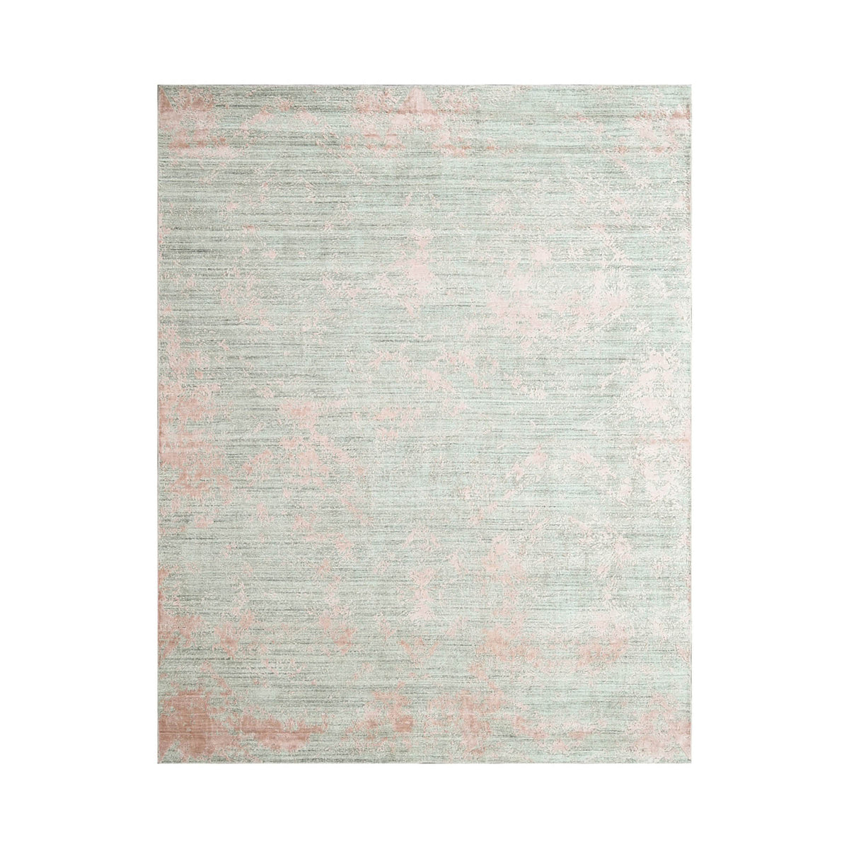 5' 10"x8' 8'' Gray Blush Color Hand Knotted  Wool/Bamboo Silk Transitional Oriental Area Rug