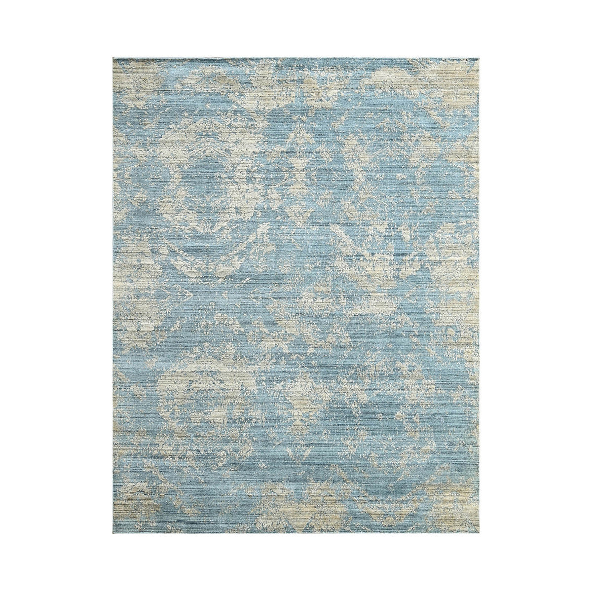 Multi Size Celadon, Beige Hand Knotted Wool/Bamboo Silk Transitional Oriental Area Rug