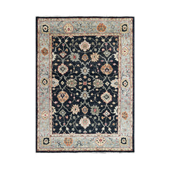 Multi Size Charcoal, Gray Hand Knotted 100% Wool Indo Oushak Traditional Oriental Area Rug