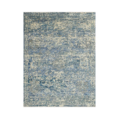 6' 1''x8' 11" Beige Blue Gray Color Hand Knotted Indo Oushak  100% Wool Transitional Oriental Area Rug