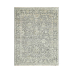 7' 8''x9' 10" Gray Beige Color Hand Knotted Indo Oushak  100% Wool Traditional Oriental Area Rug