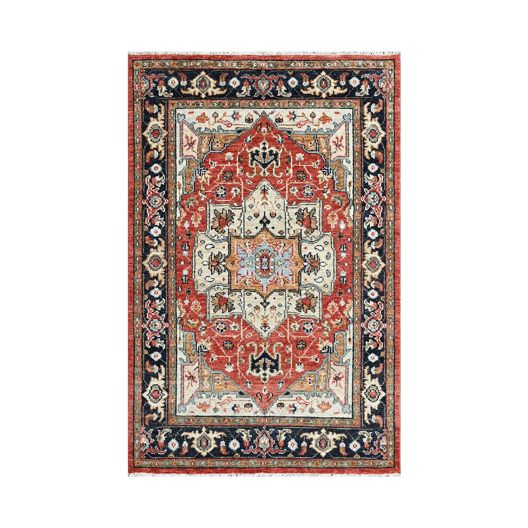 Lesesne 6x9 Rust LoomBloom Hand Knotted Arts & Crafts Oushak 100% Wool Oriental Area Rug