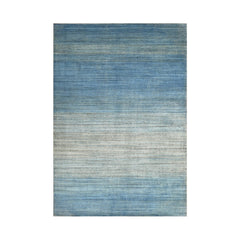 Multi Size Gray, Blue Hand Knotted Persian 100% Wool Modern & Contemporary Oriental Area Rug